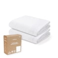 thumbnail image 1 of The Peanutshell Organic Cotton Bassinet Sheets, Bed Sheets for Baby Boys and Girls, White, 2 Pack, 1 of 8