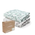 thumbnail image 1 of The Peanutshell Organic Cotton Playard Toddler Bed Sheets for Baby Boys and Girls, Sage Floral, 2 Pack, 1 of 7