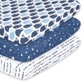 thumbnail image 1 of The Peanutshell Pack n Play, Mini Crib, Portable Crib or Fitted Playard Sheets for Baby Boy, 3 Pack Set, Navy, White and Blue Nautical Print, 1 of 7