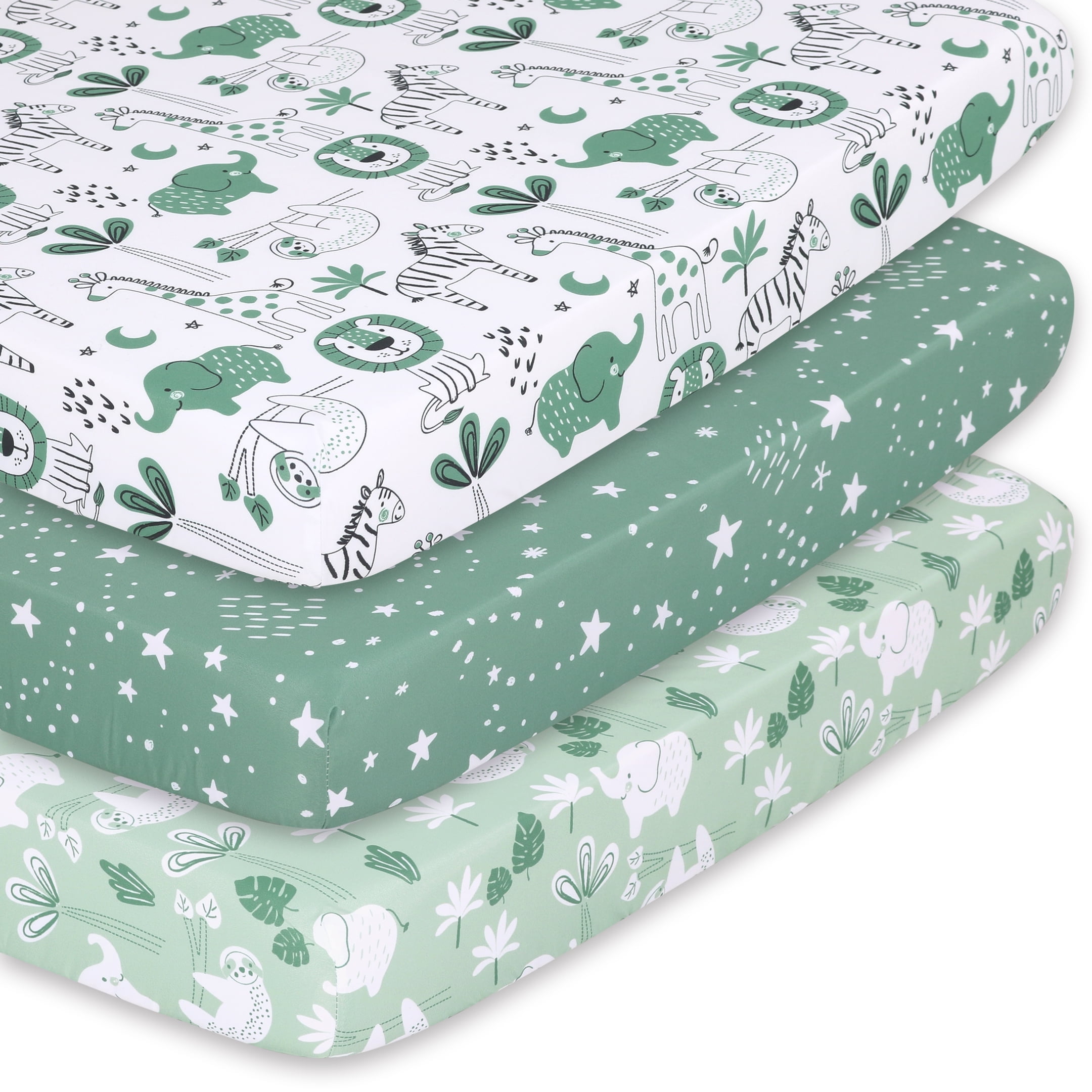 The Peanutshell Pack n Play Sheets 3 Pack Fitted Mini Crib Playard ...