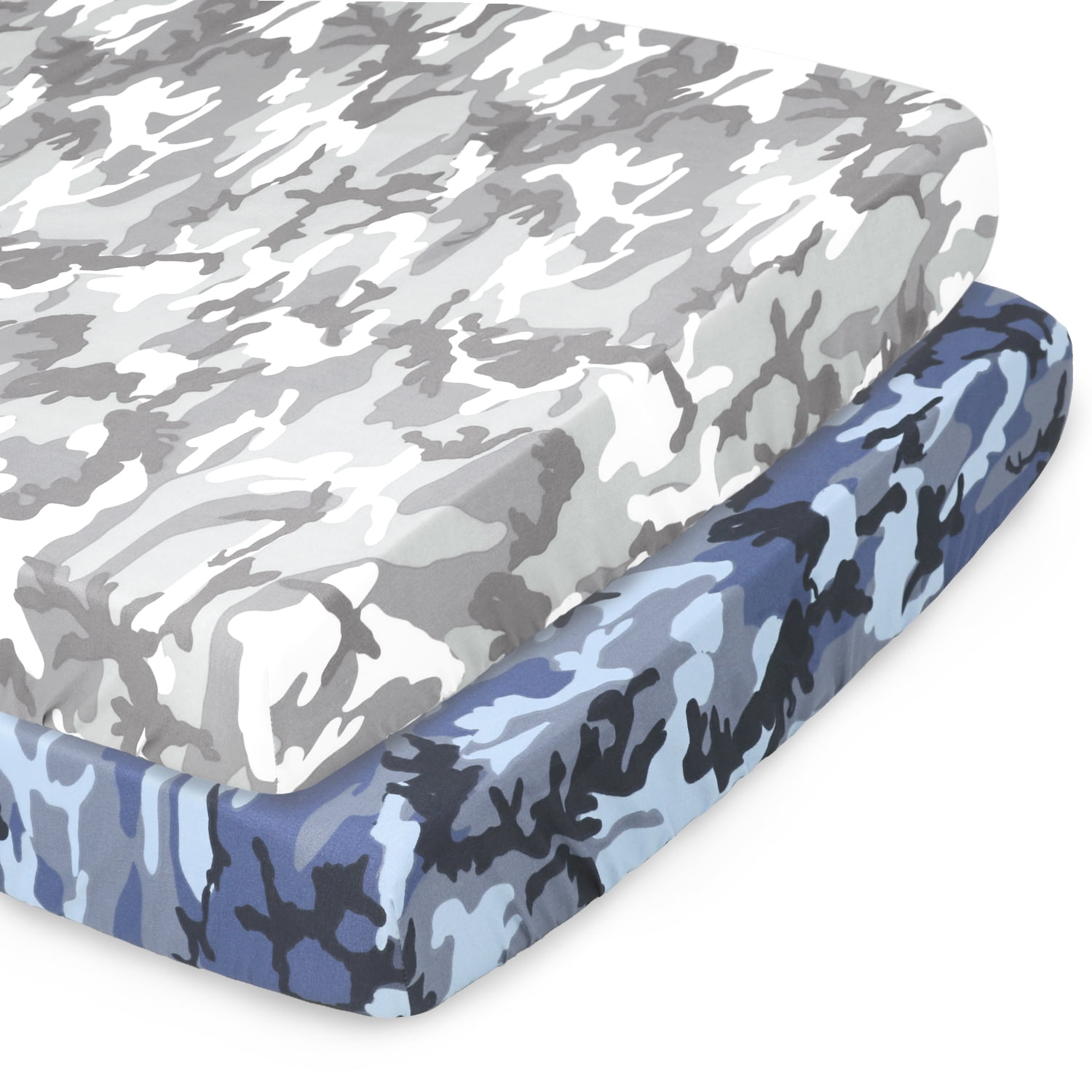 Blue Camo Crib Bedding
