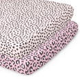 thumbnail image 1 of The Peanutshell Pack n Play, Mini Crib, Portable Crib or Fitted Playard Sheets for Baby Girls, 2 Pack Set, Cheetah Animal Print, 1 of 6