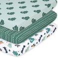 thumbnail image 1 of The Peanutshell Playard Mini Crib Sheets for Mini, Portable, Playard, and Pack n Play Cribs, Green Dino, 4-Pack, 1 of 7