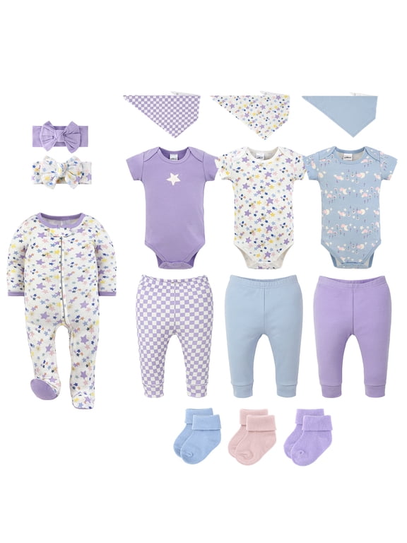 Sky Sparkle 15-Piece Baby Girl Clothes Set, 3-6 Months