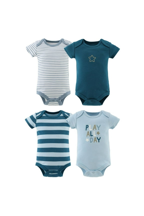 Star Stripe Set Baby Bodysuit for 3-6 Months, 4-Pack