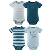 The Peanutshell Star Stripe Set Baby Bodysuit for Newborns, 4-Pack