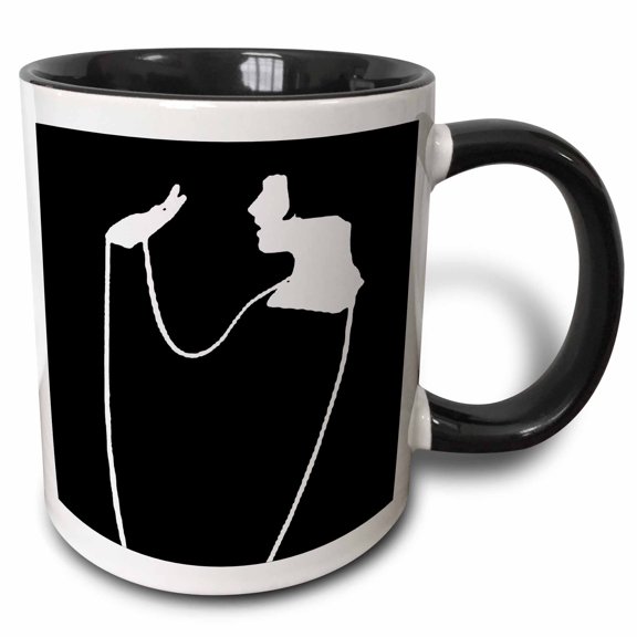 3drose, the Pearl Necklace Art Deco Flapper, 11oz Two-tone Black Mug