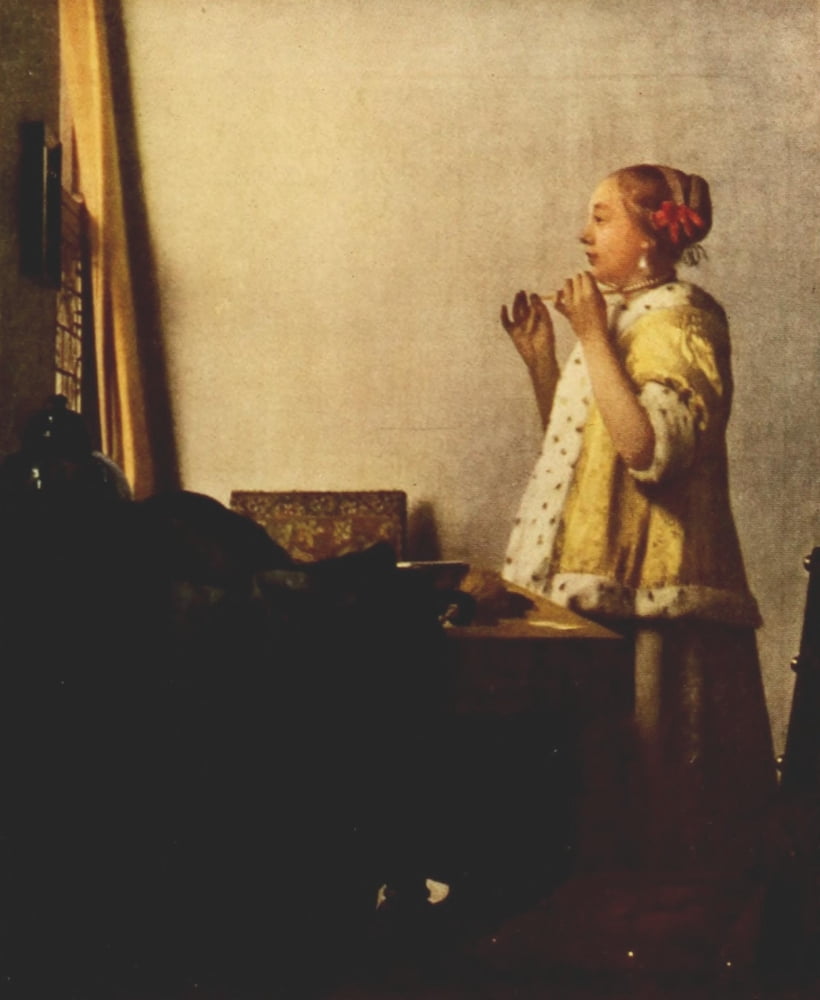 The Pearl Necklace Vermeer 1937 Canvas Art - Johannes Vermeer (18 x 24)