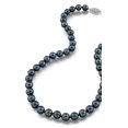 thumbnail image 1 of The Pearl Source 14K Gold 7.0-7.5mm Round Genuine Black Japanese Akoya Saltwater Cultured Pearl Necklace in 17" Princess Length for Women, 1 of 6