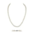 thumbnail image 1 of The Pearl Source Real Pearl Necklace for Women with AAA+ Quality Round White Freshwater Genuine Cultured Pearls | 17-inch Pearl Strand with 14K Gold Plated Sterling Silver Clasp, 1 of 6