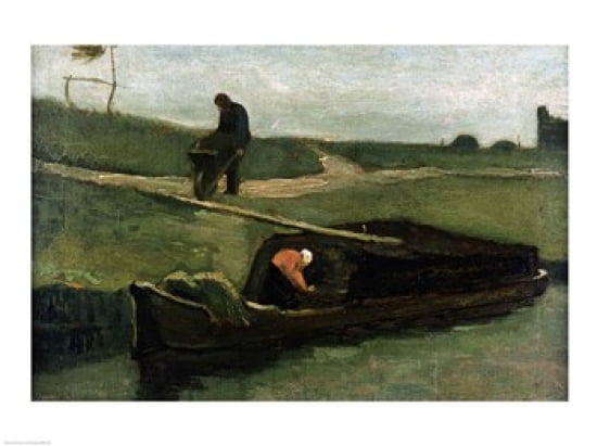 The Peat Boat 1883 Canvas Art - Vincent Van Gogh (24 x 18)