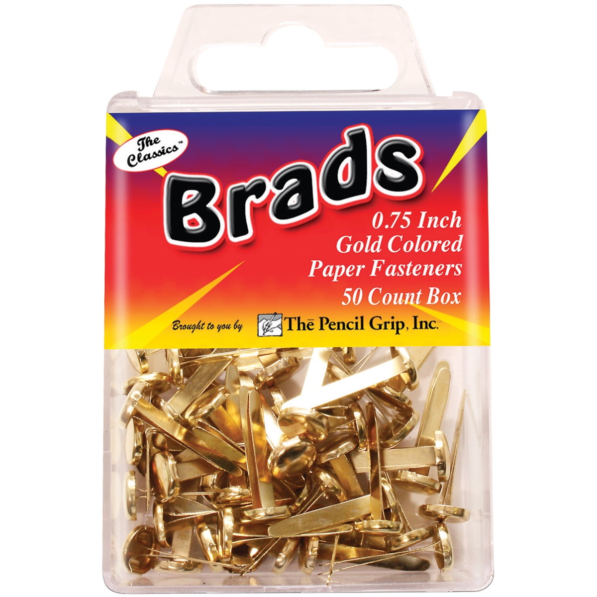 The Pencil Grip Brads .75" 50/Pkg-Gold