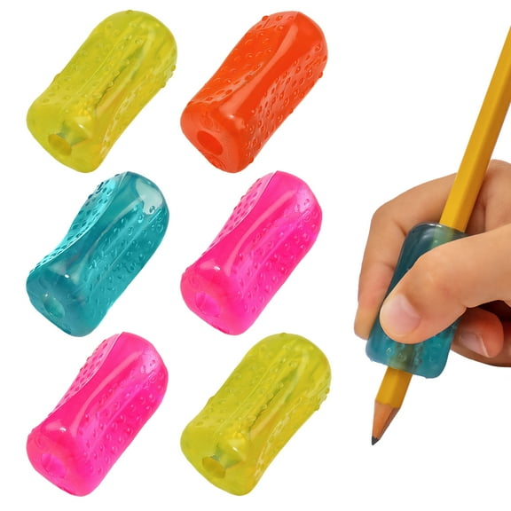 The Pencil Grip Bumpy Pencil Grippers 6 Pcs, Improves Handwriting, Ergonomic Pen Holder for Righties & Lefties, Ideal for All Ages