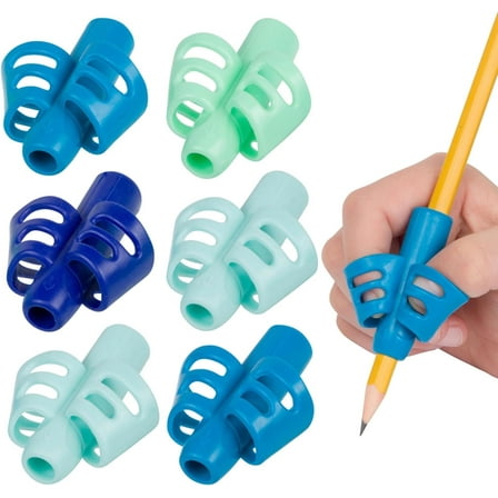Pencil Grip The Classics DUO Grip Ergonomic Writing Aid, For Right or Left Handed Users, Assorted Colors, Pack of 6 (TPG-17206)