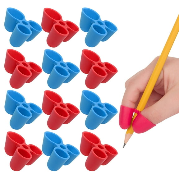 The Pencil Grip Writing CLAW Grip, Medium Size, 12 Count, Red/Blue, for Pencils and Utensils