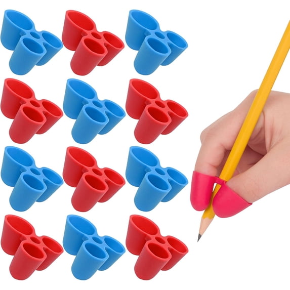 The Pencil Grip Writing CLAW Grip, Medium Size, 12 Count, Red/Blue, for Pencils and Utensils
