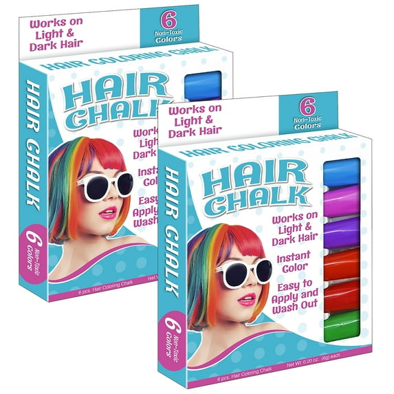 The Pencil Grip Hair Coloring Chalk, 6 Colors, 12 Count