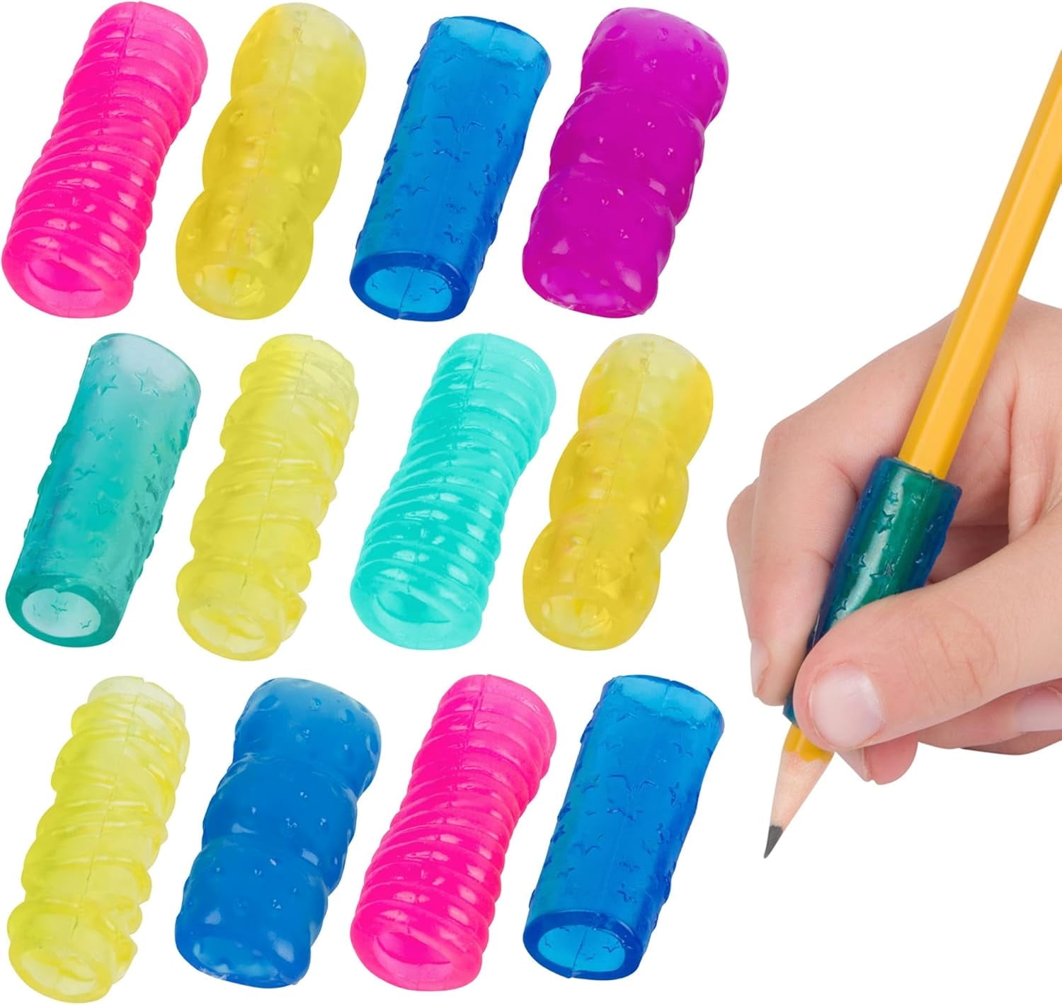 The Pencil Grip, 12-Pack Extreme Gel Grippers, Assorted Colors