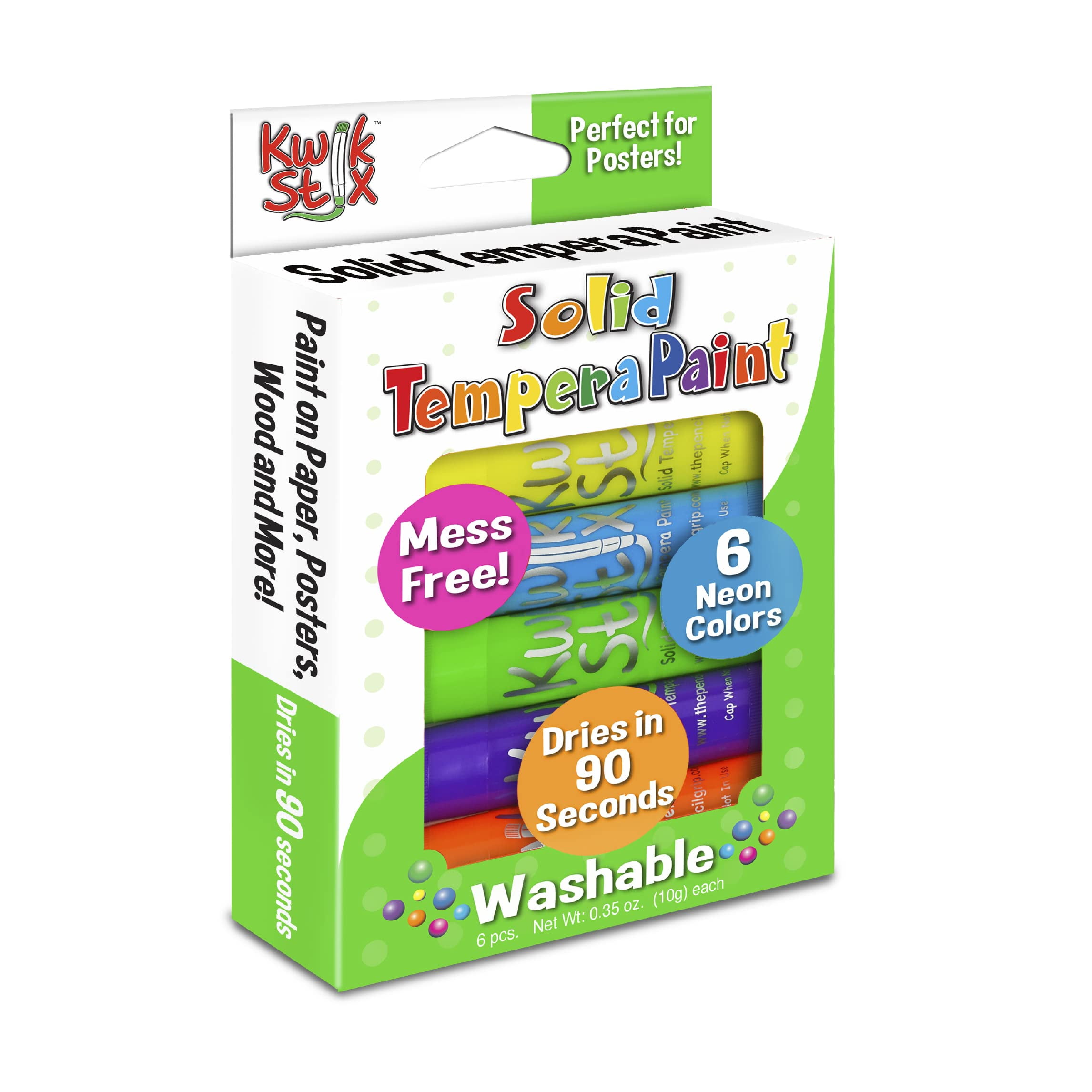 The Pencil Grip Kwik Stix Neon Paint Pens, Solid Tempera Paint Pens