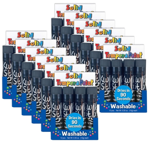 The Pencil Grip Kwik Stix Single Color Pack, Black, 12 Per Box, 12 Boxes