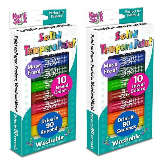 Kwik Stix Tempera Paint Jewel Tones 10 per Pack 2 Packs (TPG678-2)