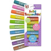 The Pencil Grip Kwik Stix Solid Tempera Paint Pens, Pastel Colors, Super Quick Drying, 10 Pack - TPG-680