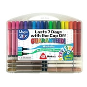 The Pencil Grip Magic Tri Stix, Non-Toxic and Washable Markers For All Ages, 48 set, 36 Rainbow + 12 Global Skin Tone Markers, TPG-390