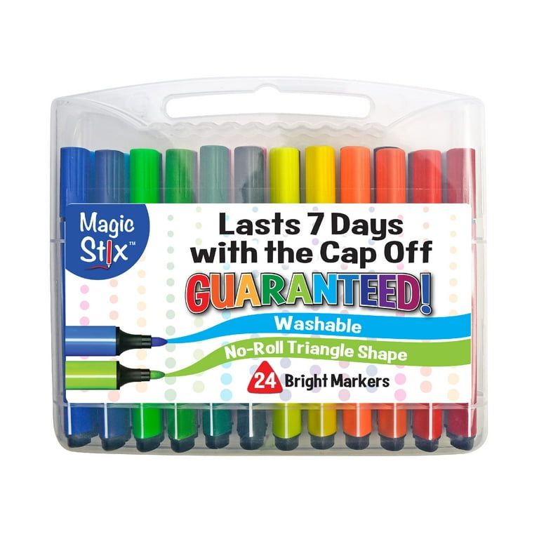 Magic Stix Triangular Markers, 24 Pack