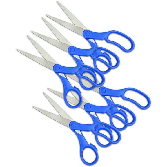 The Pencil Grip Scissors 8", Blue Handle, Pack of 6