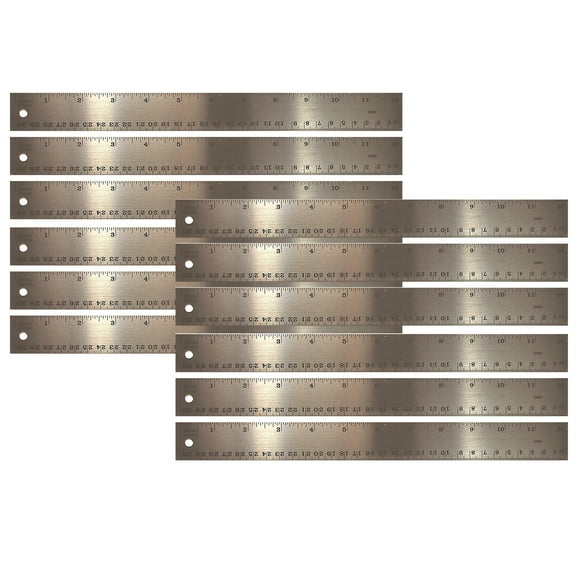 The Pencil Grip Stainless Steel Ruler, 12", Pack of 12
