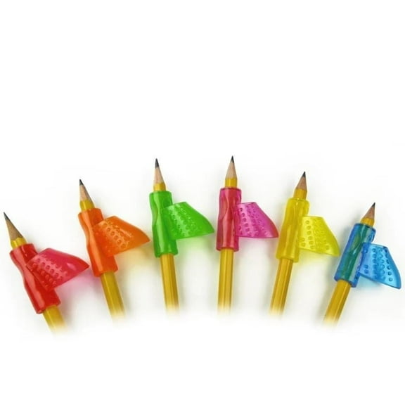 The Pencil Grip Pointer Grip 12 Pack, Assorted Neon Colors, Improves Handwriting, Ergonomic Pen Holder for Righties & Lefties, Ideal for All Ages