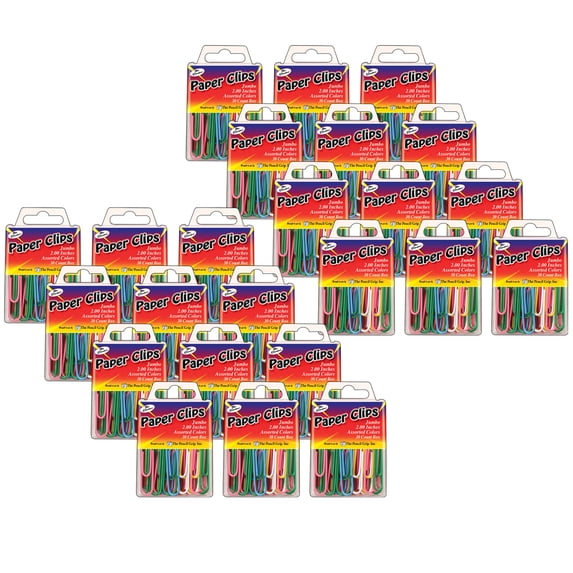 The Pencil Grip The Classics Paper Clips, 2", Assorted Colors, 30 Per Pack, 24 Packs