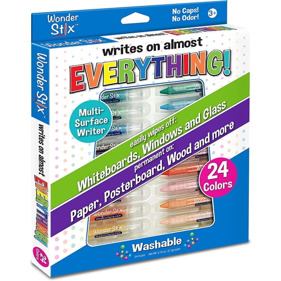 Wonder Stix Pastel Colors Dustless Chalk Crayons, 24 Pack