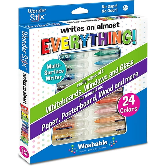 Wonder Stix Pastel Colors Dustless Chalk Crayons, 24 Pack