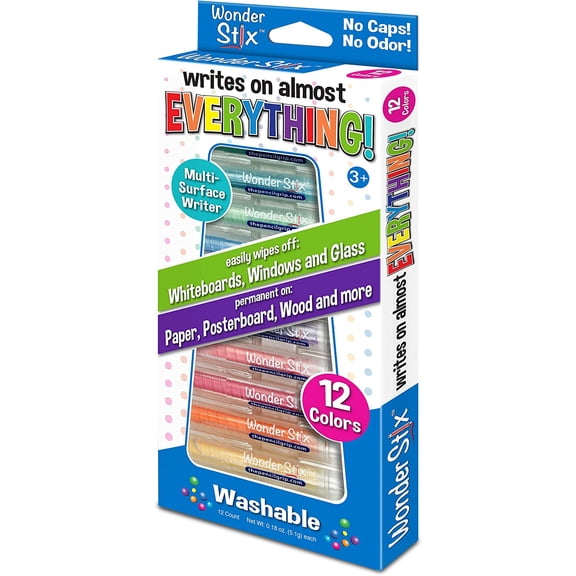 Wonder Stix Pastel Colors Dustless Chalk Crayons, 12 Pack