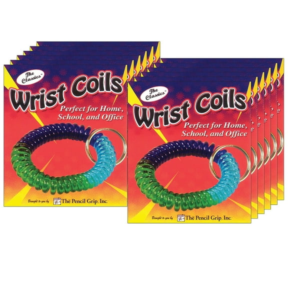 The Pencil Grip Wrist Coil, Tricolor, Pack of 12