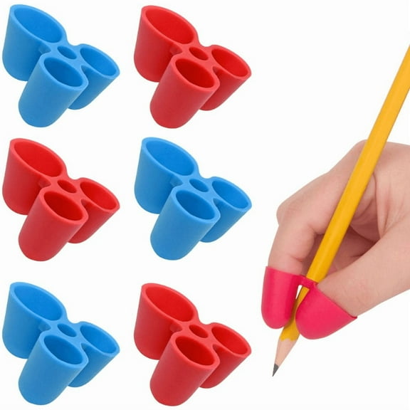 The Pencil Grip Writing CLAW Grip, Large Size, 6 Count, Blue/Red, for Pencils and Utensils