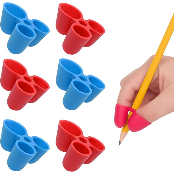 The Pencil Grip Writing CLAW Grip, Medium Size, 6 Count, Red/Blue, for Pencils and Utensils