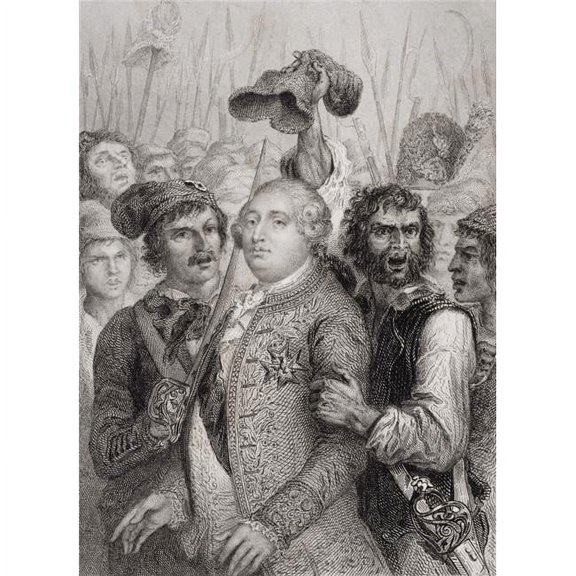 The People At The Tuileries - 20 June - 1792 Louis XVI 1754 1793 King of France 1774 1792 Engraved by J. Smith After Raffet Poster Print - 12 x 17