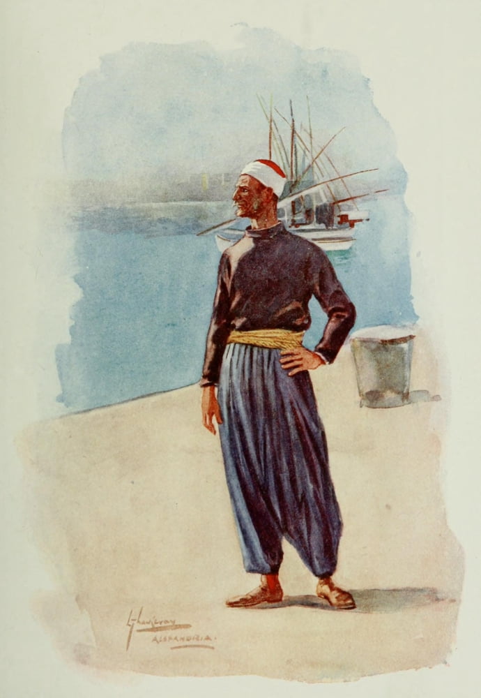 The People of Egypt 1916 Alexandrian boatman Canvas Art - Lance Thackeray (24 x 36)