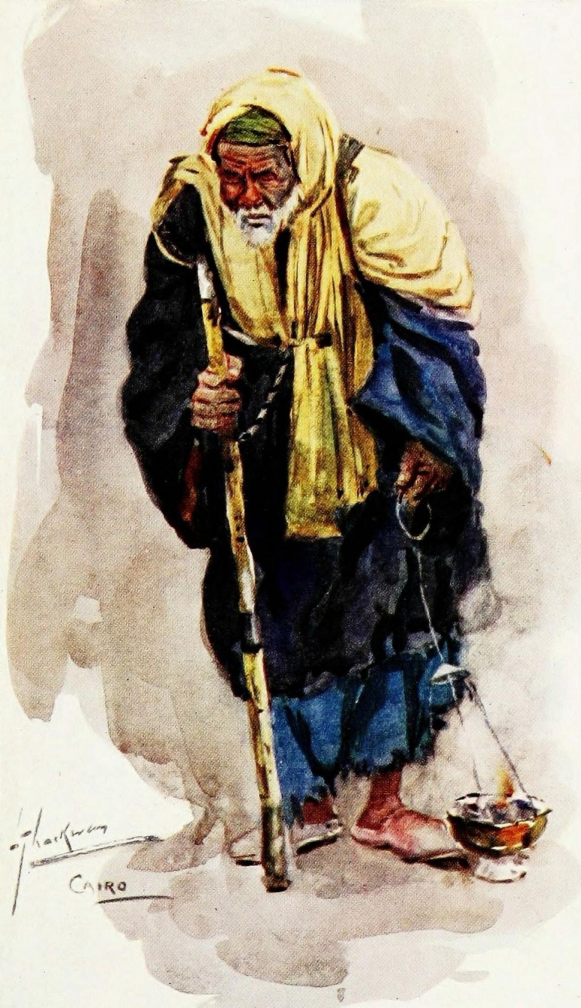 The People of Egypt 1916 Incense burner Canvas Art - Lance Thackeray (24 x 36)