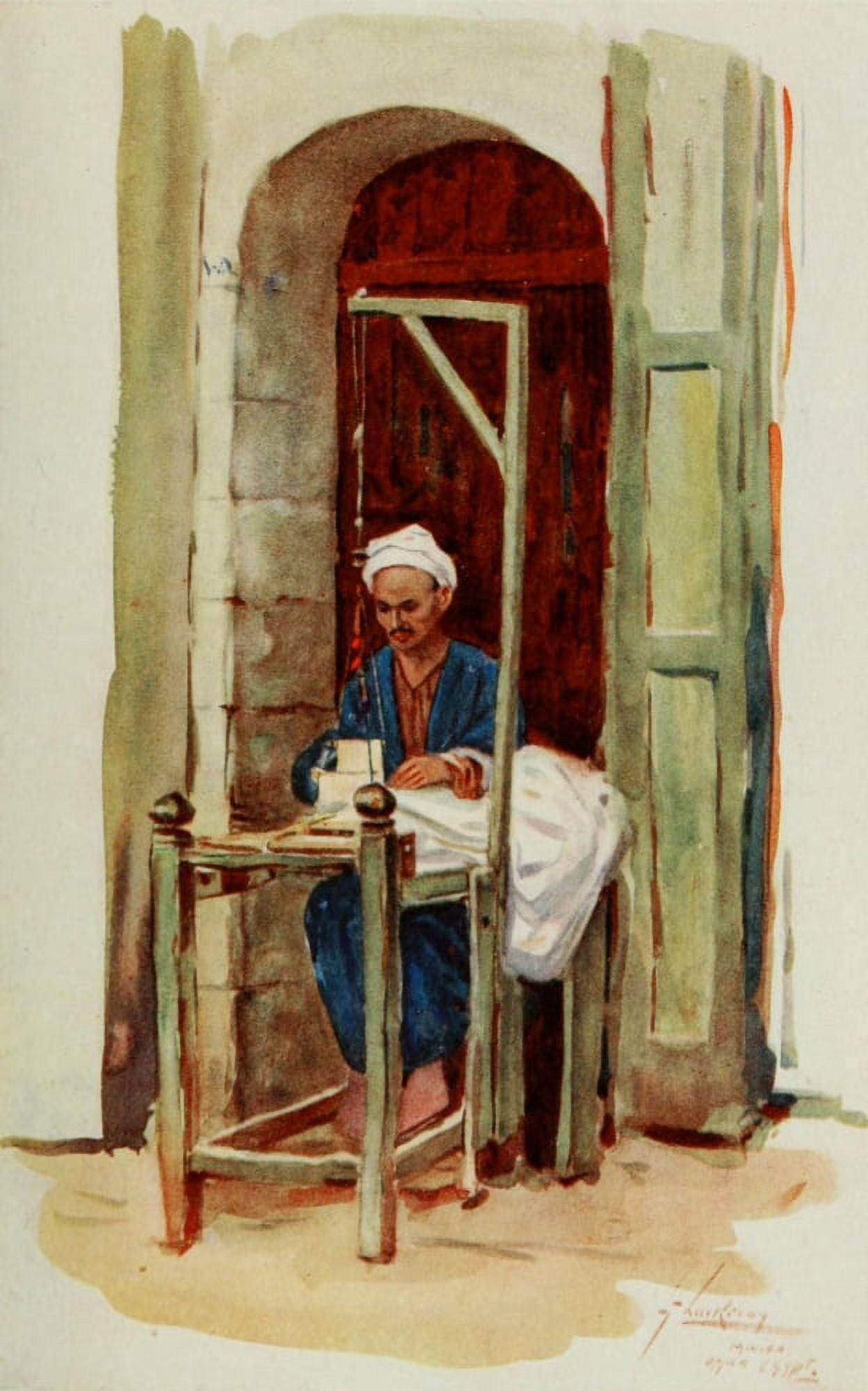 The People of Egypt 1916 Spinner or weaver Canvas Art - Lance Thackeray (18 x 24)