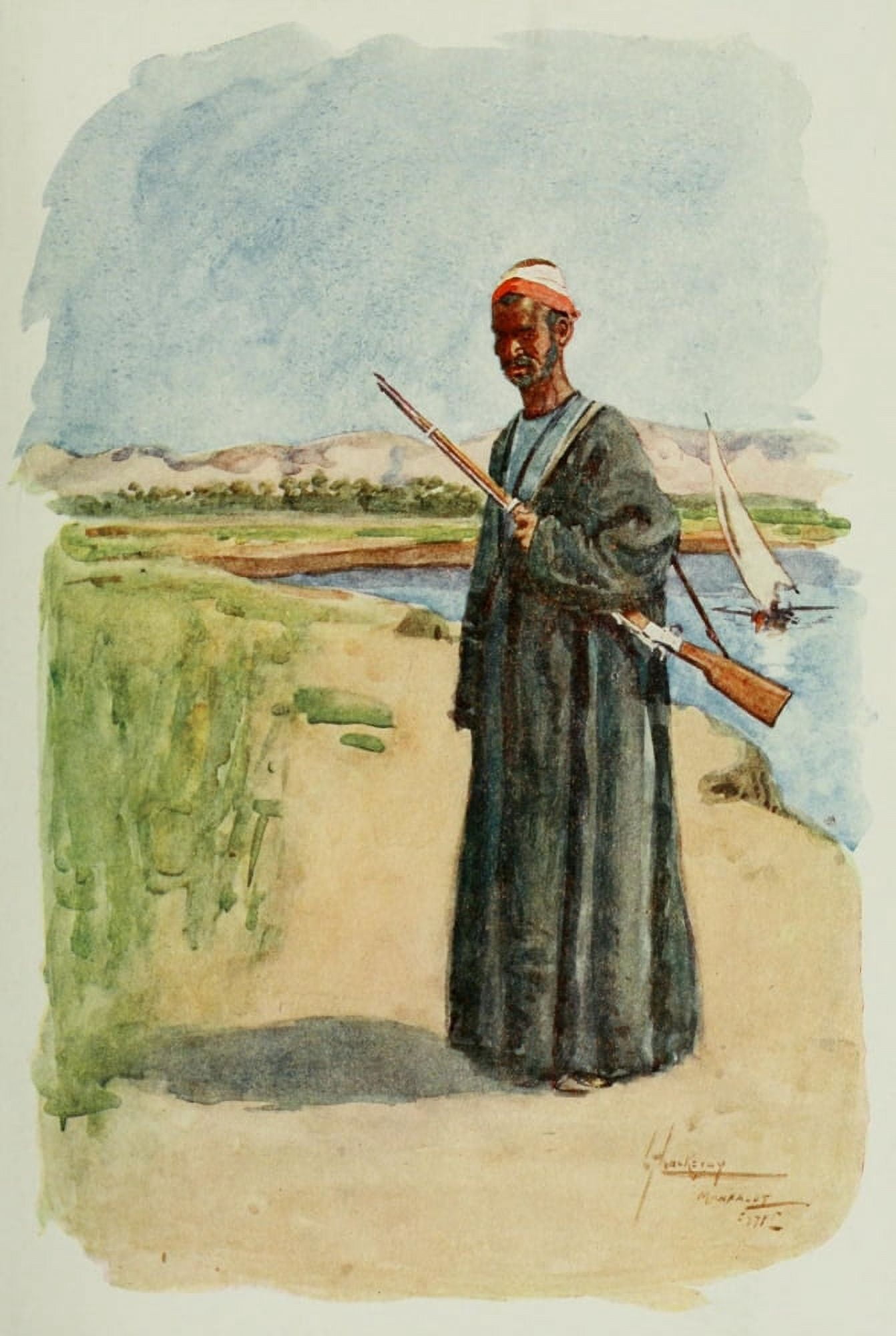 The People of Egypt 1916 Watchman Canvas Art - Lance Thackeray (18 x 24)