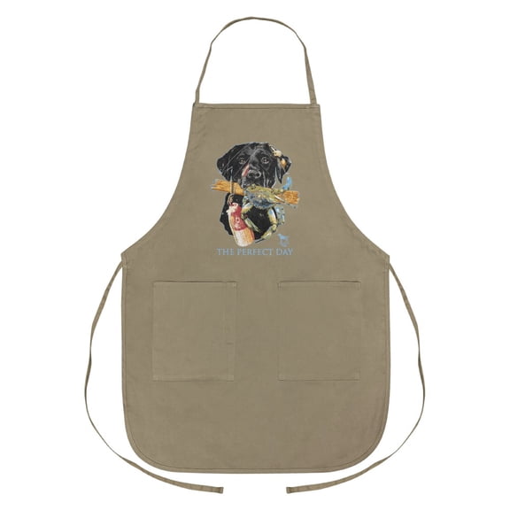 The Perfect Day Black Lab Labrador Dog Buoy Crab Fishing Apron with Pockets