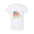 thumbnail image 1 of The Perfect Day For A Baseball Player Is Eat Sleep Baseball Repeat Unisex T-Shirt, up to size 5XL, 1 of 2