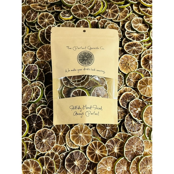 The Perfect Garnish Co. Dehydrated Lime Wheels - 30 Slices - Natural Fruit