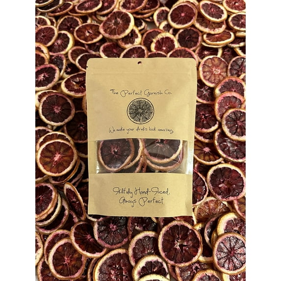 The Perfect Garnish Co. Premium Dehydrated Blood Orange Wheels - 30 slices - Natural Fruit