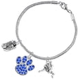 thumbnail image 1 of The Perfect Gift, " Soccer Jewelry" Blue Crystal Paw &copy;2015 Hypoallergenic Adjustable, Safe-Nickel, Lead Free, 1 of 1