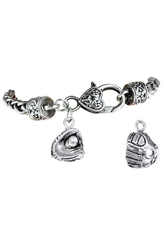 The Perfect Gift, "Softball Ball In Glove Charm" Bracelet2012 Hypoallergenic, Safe-Nickel, Lead Free