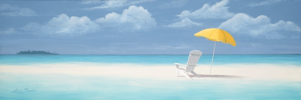The Perfect Office Beach Canvas Art - Lin Seslar (48 x 16)